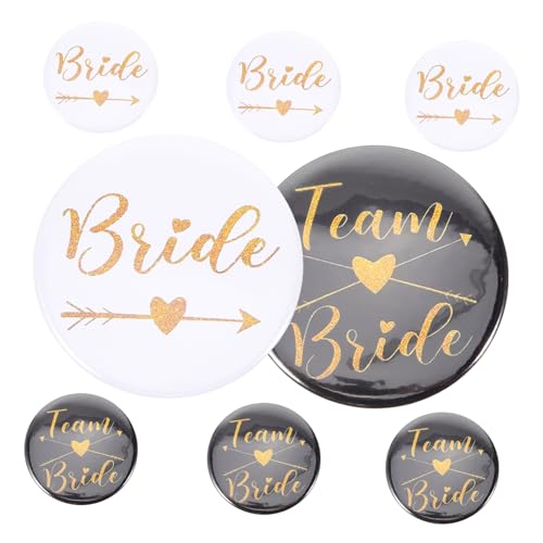 Operitacx 8 Stück Teiliges Brautteam Anstecker Stabilem Dekorative Party Pins für Junggesellinnenabschied und Hochzeitsfeier Bride To Be Buttons als Fotorequisite und von Operitacx