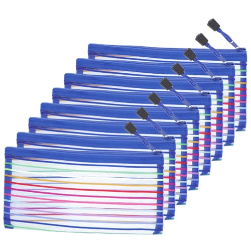 Operitacx 8 Stück Teiliges Praktische Stifttasche aus Robustem Material Großer Stauraum für Stifte und Kleinteile Langlebig mit Reißverschluss Geeignet für Schüler Lehrer und Bürobedarf von Operitacx