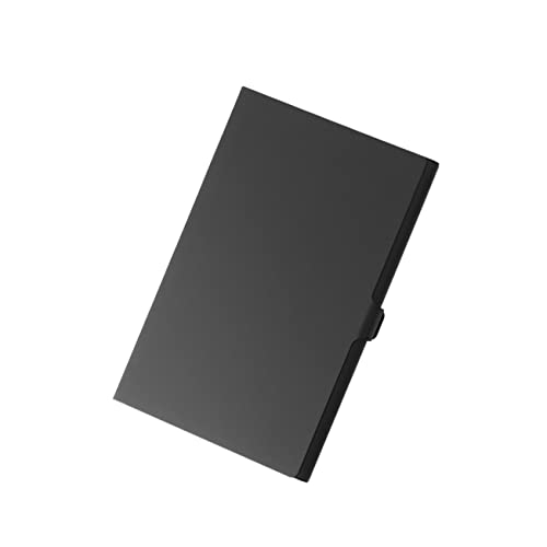 Operitacx Aluminium Visitenkartenhalter Schwarz Eleganter Organizer für Businesskarten Kreditkarten und Id Karten Tragbarer Metallname Organizer für Professionelle Auftritte von Operitacx
