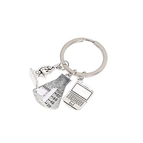 Operitacx Biologie Chemie Schlüsselanhänger Mikroskop Anhänger Metall für Familie Freunde Geburtstag von Operitacx