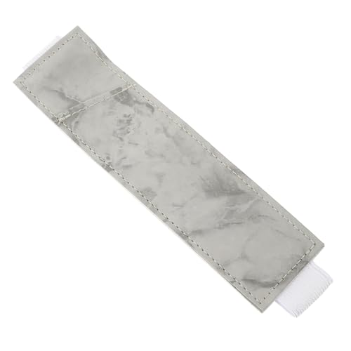 Operitacx Büro Beutel schlank Buchband Stiftetui Schreibwaren schreibutensilien Office Supplies elastischer guertel Stifthülle mit elastischem Band Notebook-Stifthaltertasche PU-Leder Grey von Operitacx