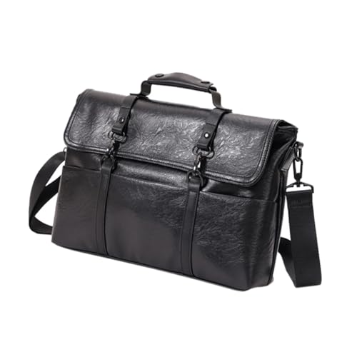 Operitacx Business Laptop Umhängetasche Herren PU Leder Schultertasche Multifunktional Crossbody für Büro Reisen Alltag Langlebig Modisch und Vielseitig Tragbar von Operitacx