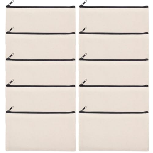 Operitacx Sublimation Blanko-Make-up-Taschen Basteln Reißverschlusstasche Wärmeübertragung Bleistiftetui Canvas Make-up-Tasche für Die Reise von Operitacx