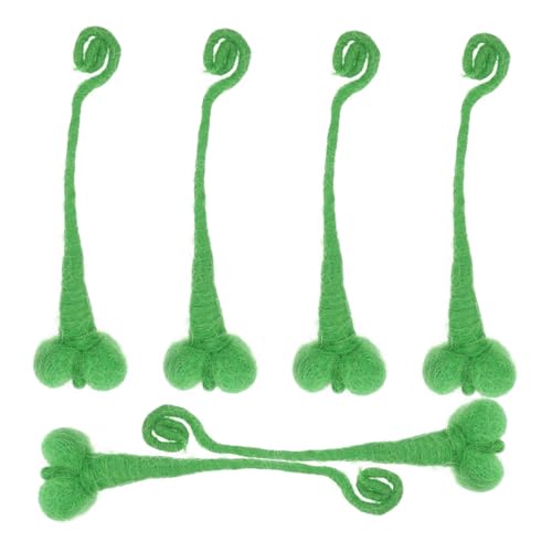 Operitacx Einzigartige Handgefertigte Haarspangen Aus Nadelfilz Mit Bohnenmotiv Grüne Blattdekorationen Für Das Styling Von Frauen 6 Stück von Operitacx