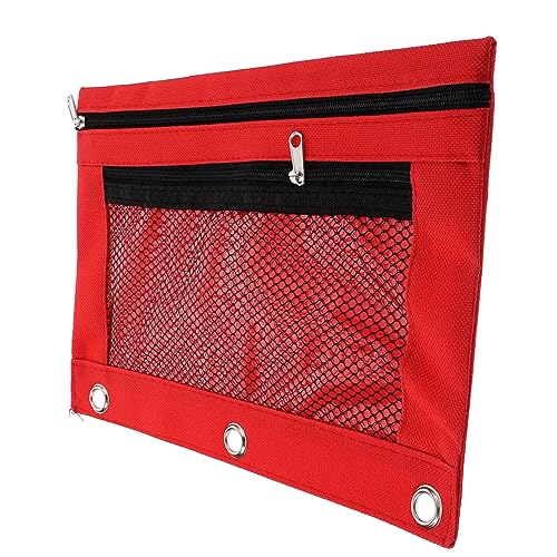 Operitacx Federmäppchen Aus Oxford-Stoff Tasche Federmäppchen Für Ordner Bleistift Bindemittel Schreibwaren Briefpapierbeutel Etui Halter Süße Stifte Einfach Schlüssel Rot Aluminiumlegierung von Operitacx