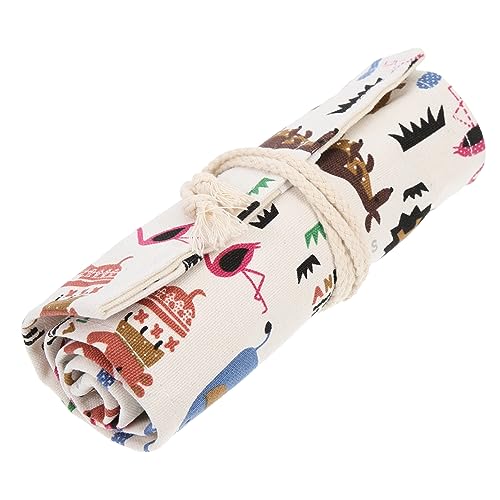 Operitacx Bleistift Rolltasche aus Canvas 48 Löcher Tragbarer Stift Organizer für Künstlerbedarf Aufrollbare Federmäppchen für Zeichnen und Malen von Operitacx