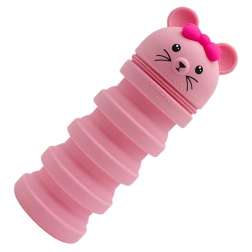 Operitacx Flexibler Silikon Stiftehalter Mäuseform Decompression Federmäppchen Langlebig Leicht Tragbar für Schüler Vielseitig für Stifte Geld Schlüssel und Karten Geeignet von Operitacx