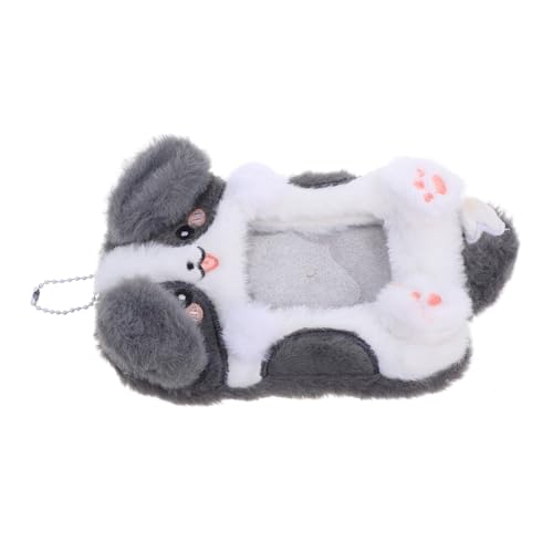 Operitacx Niedlicher Plüsch-ausweishalter Schlüsselanhänger Fotohülle Vielseitiger Ausweis-/kreditkarten-Organizer von Operitacx