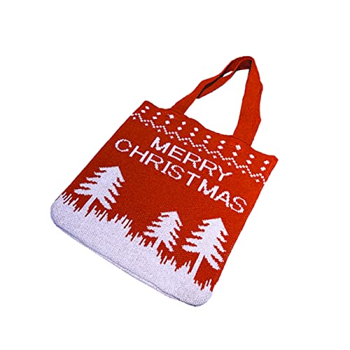 Operitacx Große Kapazität Weihnachtsbaum Muster Schultertasche Strickstoff Weihnachts Handtasche für Alltag Party Strand Shopping Operitacx Große Kapazität Weihnachtsbaum Muster Schultertasche Strickstoff Weihnachts Handtasche für Alltag Party Strand Shopping von Operitacx