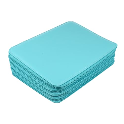 Operitacx Große Kunst Stiftemappe Tragbare Mehrlagige Zeichenstifte Tasche Wasserabweisendes PU Leder Federmäppchen für Künstler Organizer See Blau von Operitacx