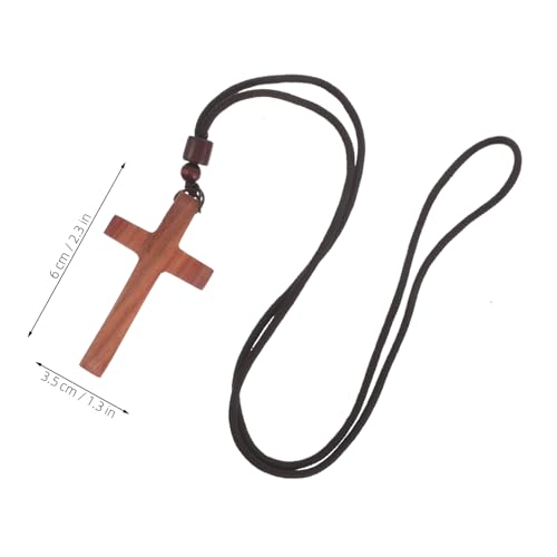 Operitacx Holzkreuz Halskette Mit Anhänger Für Damen Handgefertigtes Kruzifix Aus Sandelholz Christlicher Schmuck Für Den Alltag von Operitacx