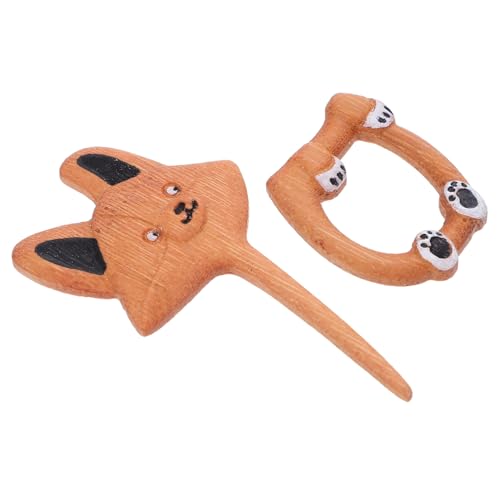 Operitacx Handgeschnitzte Holzbrosche Corgi Anstecknadel Damen Cartoon Hund Design Vintage Strickjacke Schalclip Modischer Natürlicher Holz-look Vielseitiger Schmuck für Freizeit und Büro von Operitacx