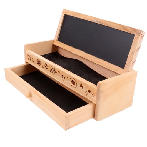Operitacx Holz stiftebox mit Großem Fassungsvermögen Doppellagiger Organizer für Schule und Büro Stabile Leichte Federmappe zur Aufbewahrung von Stiften Buntstiften und Schreibwaren von Operitacx