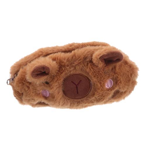 Operitacx Federmäppchen Aus Plüsch Mit Capybara-Design Süße Reißverschlusstasche Für Schreibwaren Praktische Aufbewahrungstasche Für Frauen Und Mädchen von Operitacx