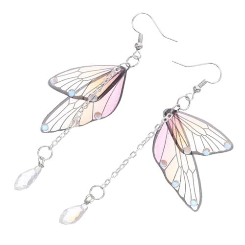 Operitacx Libellenohrringe Schmetterlingsflügel Für Frauen Schmetterlingsohrringe Ankleideohrringe Handgefertigte Damen Ohrring Halskette Schmetterlingsmuster Tropfenohrringe von Operitacx