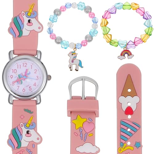 Operitacx Mädchen Armbanduhr Set mit Einhorn Anhänger und Perlen Armbändern Süßes Quarz Uhr und Armband Set für Geburtstagsgeschenk für Alltag und Besondere Anlässe Operitacx Mädchen Armbanduhr Set mit Einhorn Anhänger und Perlen Armbändern Süßes Quarz Uhr und Armband Set für Geburtstagsgeschenk für Alltag und Besondere Anlässe von Operitacx