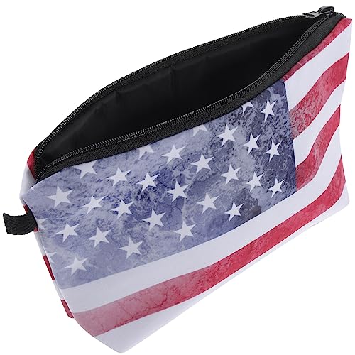 Operitacx Amerikanische Flagge Muster Bleistift Tasche Tragbare Kosmetiktasche Multifunktionale Make-up Tasche Für Stifte Und Kosmetik Retro Design Für Ordnung Und Stil von Operitacx