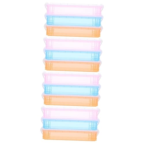 Operitacx Packung Mit 12 Stück Schreibwarenbox Für Kinder Reise Durchsichtiger Kulturbeutel Make-up-Set Für Kinder Durchsichtige Kosmetiktasche Etui Plastik Mäppchen Tragbar Student von Operitacx