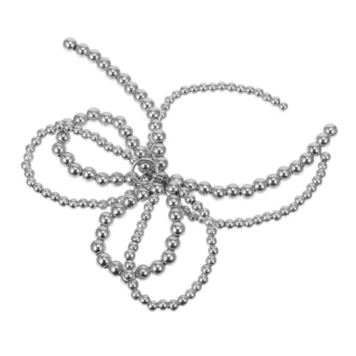 Operitacx Perlen Schleifenanhänger Silberfarben Schmuckanhänger für Diy Schuh und Taschencharms Bastelaccessoires Schleifenverzierung von Operitacx