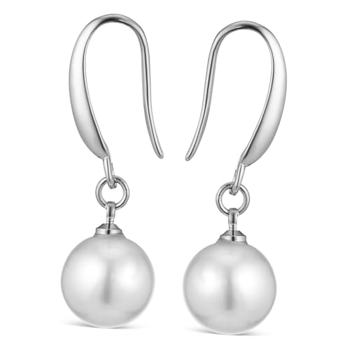 Operitacx Perlenohrringe für Damen Tropfenform Hypoallergen Kunstperlen Hochzeits und Partyohrschmuck Bequeme Hängende Ohrringe für Täglichen Gebrauch von Operitacx
