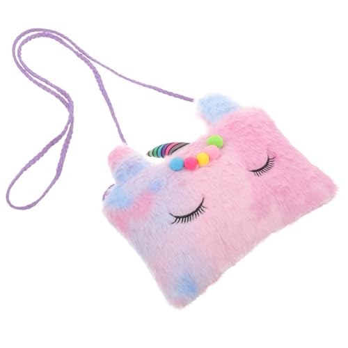 Operitacx Plüsch Federmäppchen Groß Kapazität Flauschige Stiftetasche Vielseitig Waschbar Kosmetiktasche Schreibwaren Organizer Süßes Einhorn Design Tie dye Violett von Operitacx