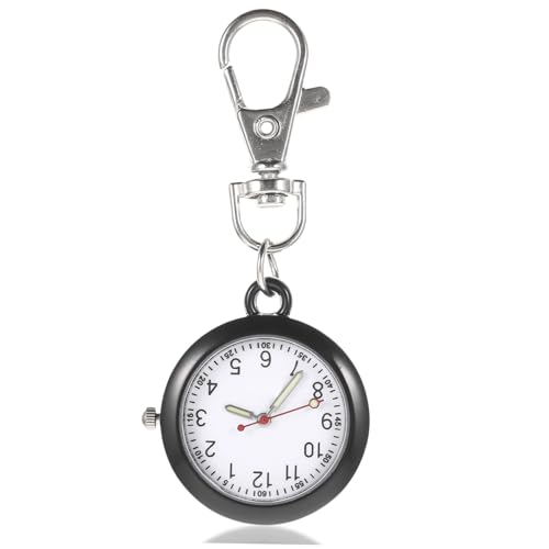 Operitacx Schüleruhr Schlüsselanhängeruhr Taschenuhr Schwarz Zinklegierung Clip On Uhr für Kinder und Studenten Prüfungsuhr zum Aufhängen Leicht Tragbar für Schule und Prüfungen von Operitacx