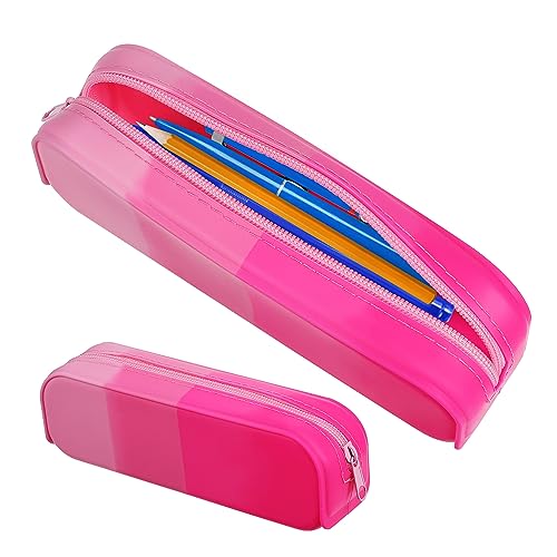 Operitacx Silikon Federmäppchen Schlankes Multifunktionales Mäppchen mit Großem Fassungsvermögen Leichter Stifte und Make Up Pinsel Organizer Vielseitige Aufbewahrungstasche für Schule Büro von Operitacx