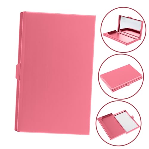 Operitacx Stylisches Damen Kartenetui mit Integriertem Schminkspiegel Aluminiumlegierung Visitenkartenetui mit Praktischem Kartenfach und Sicherem Schutz für Geldscheine und Kreditkarten von Operitacx