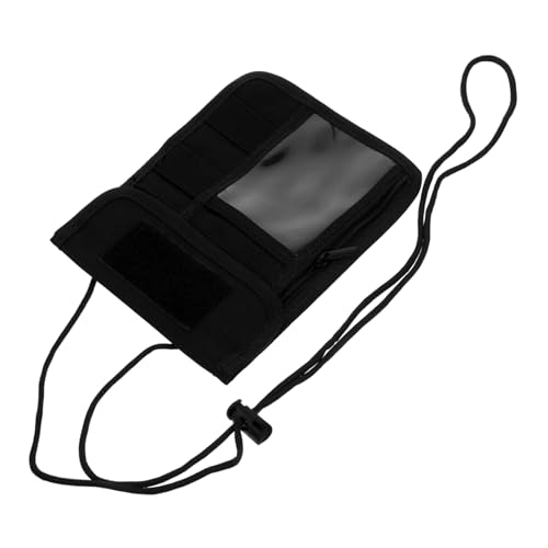 Operitacx Taktischer ID -Paket Passhalshalter für die Reise reisepass geldbörse tragbare Kartentasche Zugangskartenhalter Halsbrieftasche Passerbeutel Reisepasstasche -Stoff Schwarz von Operitacx