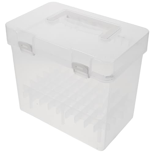 Operitacx Transparente Marker Aufbewahrungsbox mit Basis Große Kapazität für Zeichenwerkzeuge Tragbare Stift Organizer für Künstler und Kreative Projekte Farben Klarer Stiftetui von Operitacx
