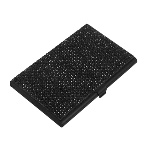 Operitacx Aluminium Visitenkartenetui Mit Funkelnden Kristallen Eleganter Kartenhalter Für Kreditkarten Und Visitenkarten Großer Stauraum Für Männer Und Frauen Zum Verschenken von Operitacx