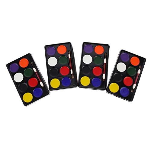 Operitacx Wasserlösliche Gesichtsfarben-set 4-teilig Gesichtsfarben für Fußballfans für Halloween-partys Sport-cheerleader-make-up-pigmente von Operitacx