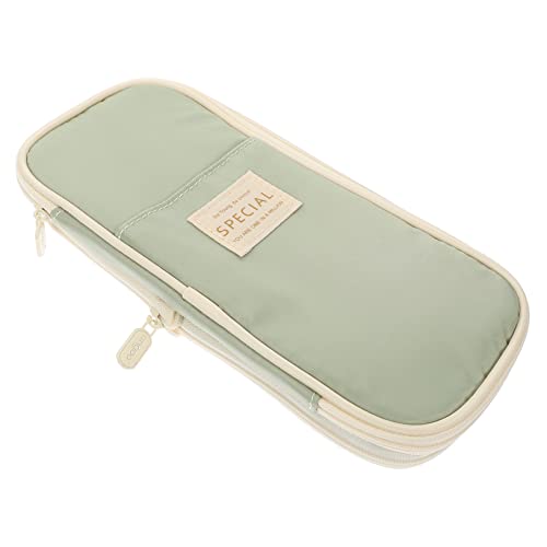 Operitacx für Make-up-Pinsel Mäppchen Schulbedarf Makeup Tasche Taschen Stiftetui briefpapier Set schreibwaren Set stiftebox Stifte Organizer Stiftebeutel Segeltuch Green von Operitacx