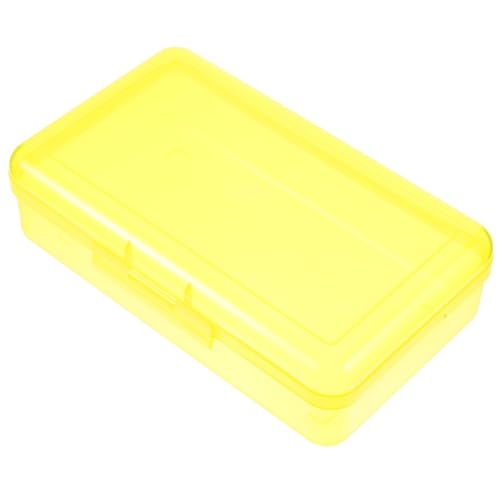 Operitacx mechanischer Kalender dreifach Profi-Kit Organizer mit Griff Storage Boxes aufbwahrungs-Box kalemlik schreibwaren Plastikbehälter Aufbewahrungsbehälter für Bleistifte Yellow von Operitacx