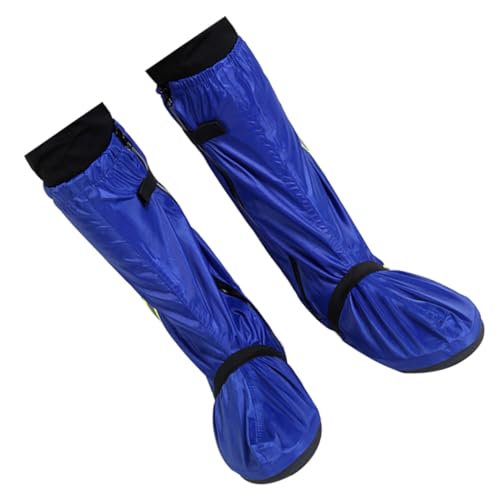 Operitacx wasserdichte Oxford Cloth Überschuhe mit Reflektierendem Streifen Hohe Regen und Schneeschutzschuhe für Damen und Herren Verstellbare rutschfeste Schuhüberzieher in Blau von Operitacx