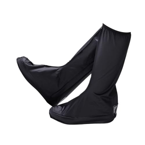 Operitacx wasserdichte rutschfeste Herren Regenüberschuhe mit Extra Dicker Gummisohle Hoher Schaft Faltbar und Wiederverwendbar XL für Nylon Material Paar von Operitacx