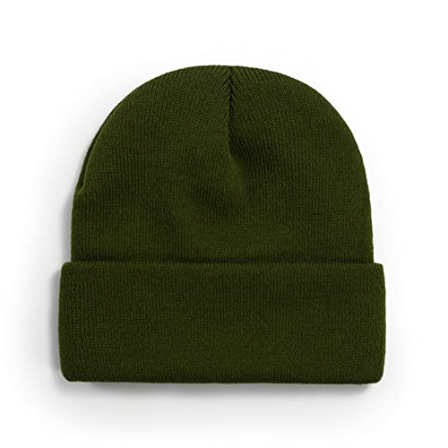 Ophestin Beanie Aufrollen Edge Schädeldecke Fisherman Beanie Unisex Beanie für Damen & Herren Grün von Ophestin