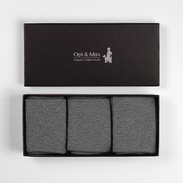 Opi and Max 3 Paar Baumwollsocken GOTS-zertifiziert, 98 % Bio-Baumwolle für Männer und Frauen von Opi and Max