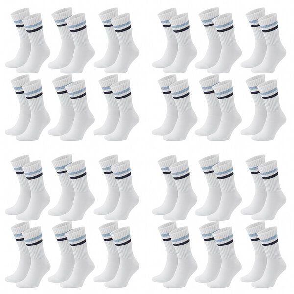 Opi and Max 3 oder 24 Paar Sportsocken mit Streifen aus Bio-Baumwolle 90% Bio-Baumwolle, Unisex für Männer & Frauen – Bequeme, Strapazierfähige Alltagssocken von Opi and Max