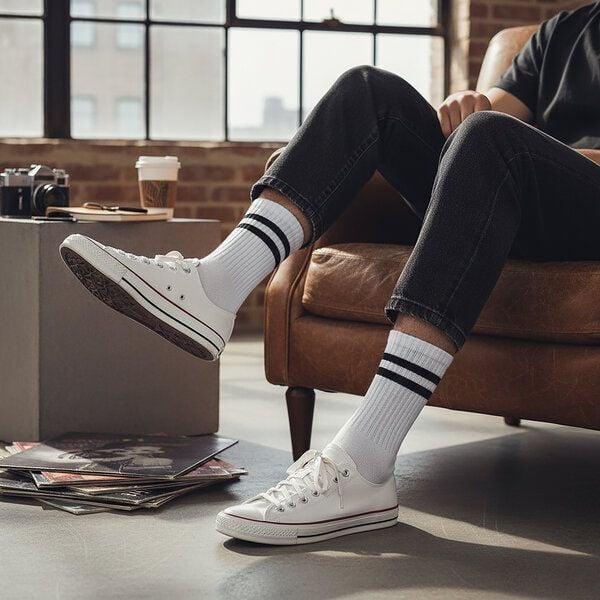 Opi and Max 3 oder 24 Paar Sportsocken mit Streifen aus Bio-Baumwolle 90% Bio-Baumwolle, Unisex für Männer & Frauen – Bequeme, Strapazierfähige Alltagssocken von Opi and Max