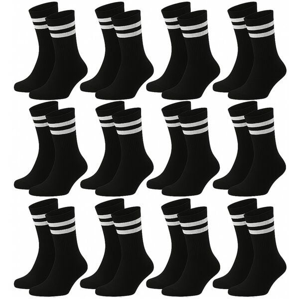 Opi and Max 3 oder 24 Paar Sportsocken mit Streifen aus Bio-Baumwolle 90% Bio-Baumwolle, Unisex für Männer & Frauen – Bequeme, Strapazierfähige Alltagssocken von Opi and Max