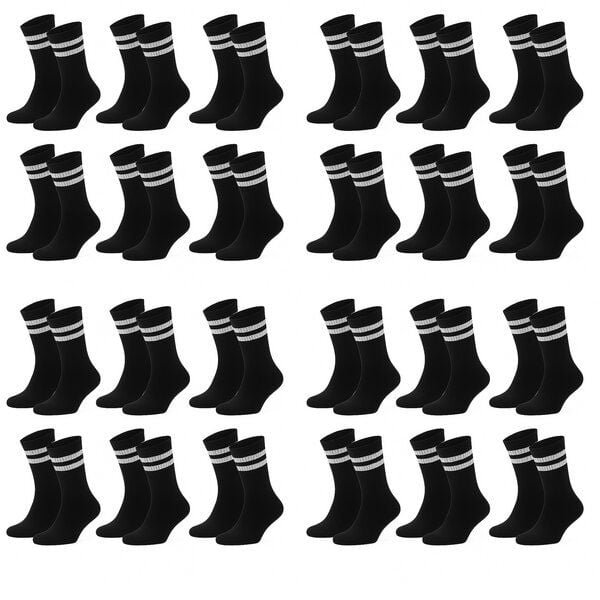 Opi and Max 3 oder 24 Paar Sportsocken mit Streifen aus Bio-Baumwolle 90% Bio-Baumwolle, Unisex für Männer & Frauen – Bequeme, Strapazierfähige Alltagssocken von Opi and Max