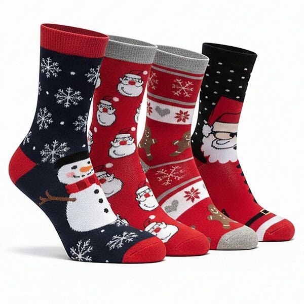 Opi and Max 4er-Pack Weihnachts-Socken aus Bio-Baumwolle (90% GOTS-zertifiziert) Opi & Max von Opi and Max