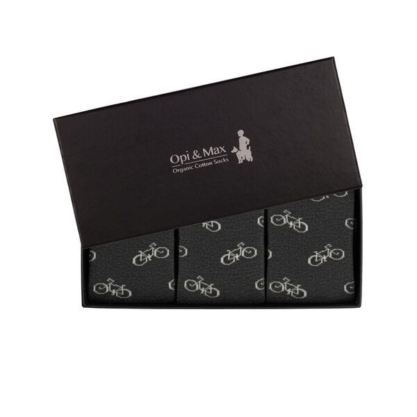 3 Paar Fahrradmuster Socken aus Bio-Baumwolle (90% GOTS-zertifiziert) Opi & Max von Opi & Max