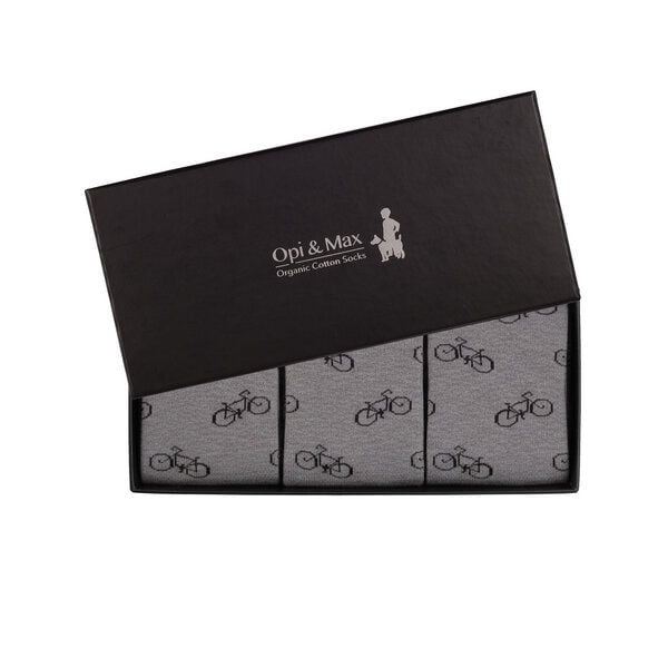 3 Paar Fahrradmuster Socken aus Bio-Baumwolle (90% GOTS-zertifiziert) Opi & Max von Opi & Max