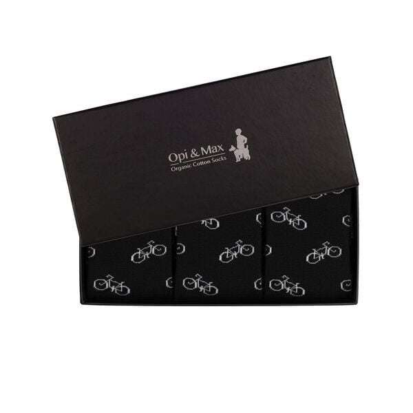 3 Paar Fahrradmuster Socken aus Bio-Baumwolle (90% GOTS-zertifiziert) Opi & Max von Opi & Max