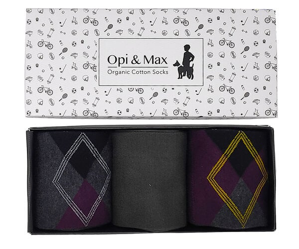 Opi & Max 3er Box Argyle & Unicolour Socken von Opi & Max