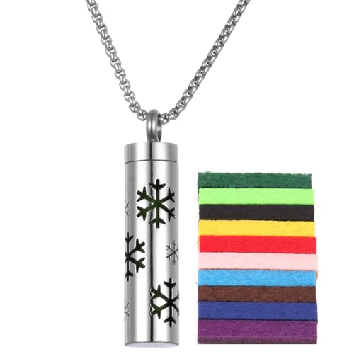 Aromatherapie Anhänger Halskette - Diffusor Halskette, Parfümierte Halskette - Edelstahl Parfüm Halskette - Aromatherapie Öl Schmuck Mit Diffusorkissen, Ca Halskette, Fare riferimento alla descrizione von Opilroyn