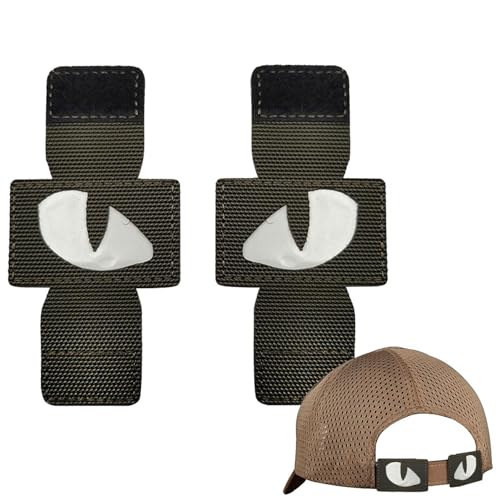 Bestickter Aufnäher - Reflektierende Identifikationsabzeichen Leuchtende Schnalle Rucksack Outdoor Hut Reflektierende Aufkleber Mit Nachtanhänger , Patch Für Tiger Eye Hat - von Opilroyn