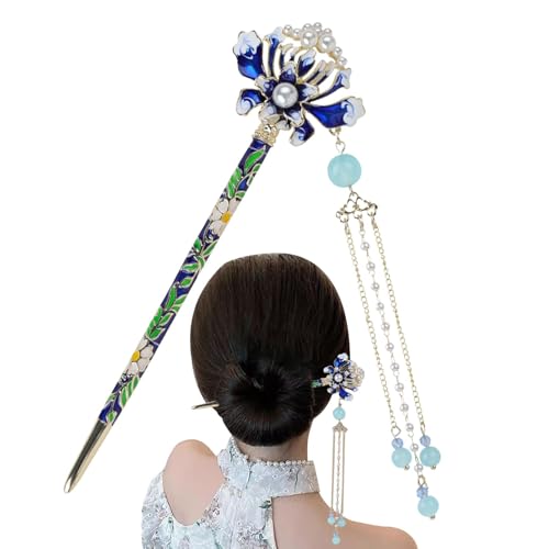 Chinesische Haarnadel – Traditionelle Haargabel, Trend-Haarschmuck | Elegante Retro-Haarnadel Mit Stilvollem Blumendesign, Quasten-Haarnadel Im Antiken Stil, Schmetterlings-Haarnadel Im Neuen Chinesis von Opilroyn